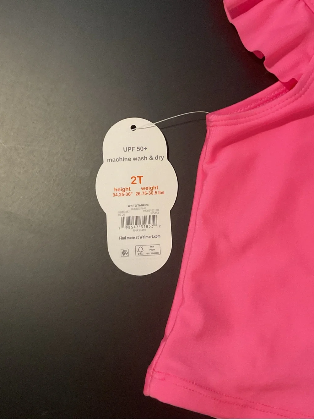 wonder nation Hot Pink Ruffle Tankini Two-Piece NWT